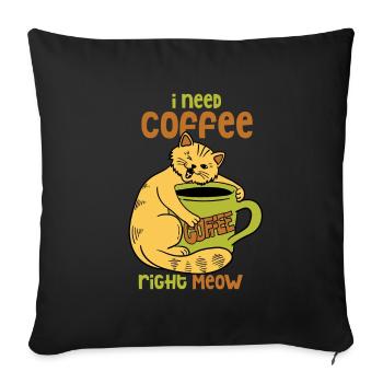 Cats Kitten Coffee Pet - Sofa pillowcase 17,3'' x 17,3'' (45 x 45 cm) - black - Front