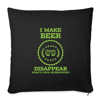 Bière Bière Bière Boire de la bière Alcohol Party - Housse de coussin décorative 45 x 45 cm - noir - Devant