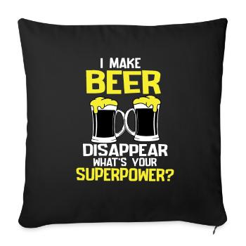 Bière Bière Bière Boire de la bière Alcohol Party - Housse de coussin décorative 45 x 45 cm - noir - Devant
