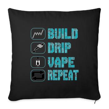 E-Cigarettes E-Shisha Smoking Vaping Liquide - Housse de coussin décorative 45 x 45 cm - noir - Devant