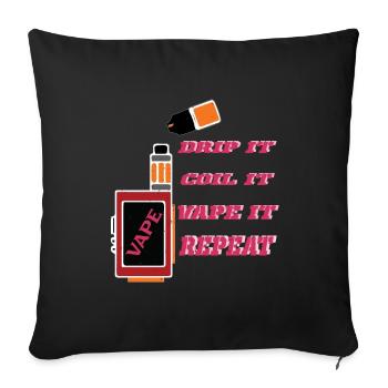 E-Cigarettes E-Shisha Smoking Vaping Liquide - Housse de coussin décorative 45 x 45 cm - noir - Devant