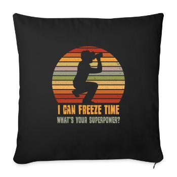 Photographer Photos Photo Cameraman Paparazzo - Sofa pillowcase 17,3'' x 17,3'' (45 x 45 cm) - black - Front