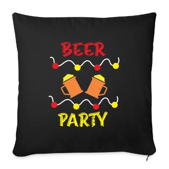 Beer Beer Drinker Party Alcohol Freshly Tapped - Sofa pillowcase 17,3'' x 17,3'' (45 x 45 cm) - black - Front