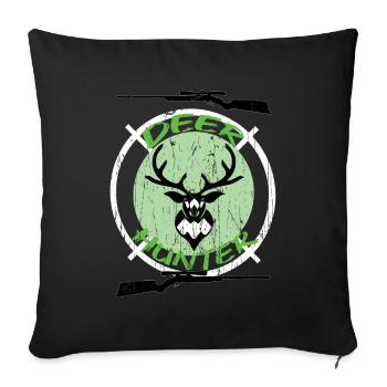 Chasseur Chasse Chasse Chasse Fusil de Tir - Housse de coussin décorative 45 x 45 cm - noir - Devant