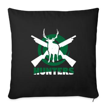 Hunter Hunting Hunting Game Hunting Shooting Rifle - Sofa pillowcase 17,3'' x 17,3'' (45 x 45 cm) - black - Front