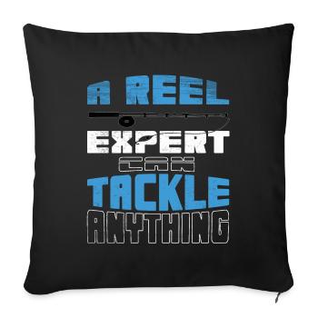 Fishing Angler Fishing Fishing Rod Fishing Fish - Sofa pillowcase 17,3'' x 17,3'' (45 x 45 cm) - black - Front