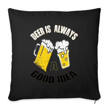 Bier Bierglas Biertrinker Kneipe Pinte - Sofakissenbezug 45 x 45 cm - Schwarz - Vorne