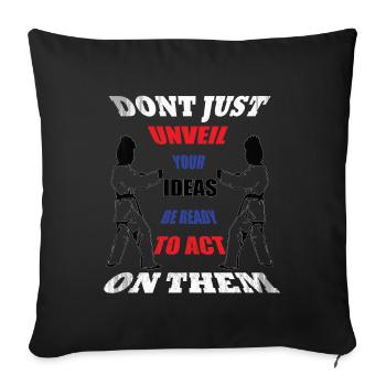 Ceinture noire d’autodéfense de karaté de karaté - Housse de coussin décorative 45 x 45 cm - noir - Devant