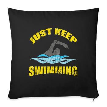 Swimmers Swimming 50 meters track Breaststroke - Sofa pillowcase 17,3'' x 17,3'' (45 x 45 cm) - black - Front
