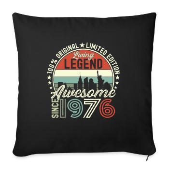 Né en 1976 46ème anniversaire Cadeau New York - Housse de coussin décorative 45 x 45 cm - noir - Devant
