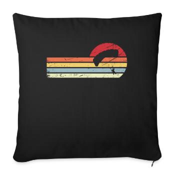 Lignes Soleil et Rétro - Parapente - - Housse de coussin décorative 45 x 45 cm - noir - Devant