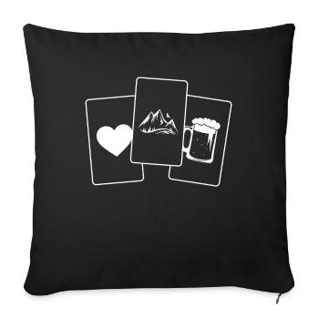 Herz - Bier - Berg - - Sofakissenbezug 45 x 45 cm - Schwarz - Vorne