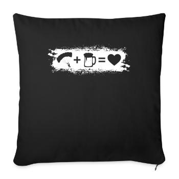 Grunge Rectangle - Heart - Beer - Paragliding - Sofa pillowcase 17,3'' x 17,3'' (45 x 45 cm) - black - Front