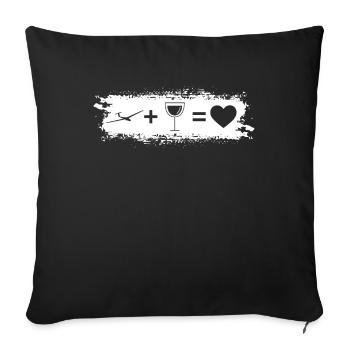 Grunge Rectangle - Heart - Wine - Glider - - Sofa pillowcase 17,3'' x 17,3'' (45 x 45 cm) - black - Front