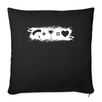 Grunge Rectangle - Heart - Wine - Paragliding - Sofa pillowcase 17,3'' x 17,3'' (45 x 45 cm) - black - Front