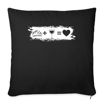 Grunge Rectangle - Heart - Wine - Mountain - - Sofa pillowcase 17,3'' x 17,3'' (45 x 45 cm) - black - Front