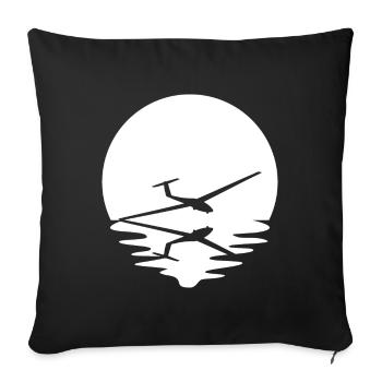 Circle and Reflection - Glider - - Sofa pillowcase 17,3'' x 17,3'' (45 x 45 cm) - black - Front