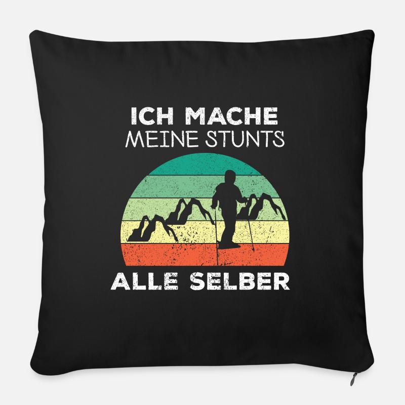 Ski Sking Snowboard Wintersport Skifahrer - Sofakissenbezug 45 x 45 cm - Schwarz