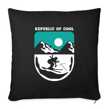 Ski Sking Snowboard Sports d’hiver Skieurs - Housse de coussin décorative 45 x 45 cm - noir - Devant