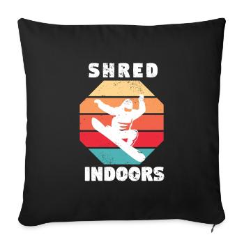 Ski Sking Snowboard Sports d’hiver Skieurs - Housse de coussin décorative 45 x 45 cm - noir - Devant