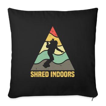 Ski Sking Snowboard Sports d’hiver Skieurs - Housse de coussin décorative 45 x 45 cm - noir - Devant