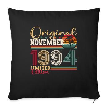 Original Novembre 1994 28th Birthday Gift - Housse de coussin décorative 45 x 45 cm - noir - Devant