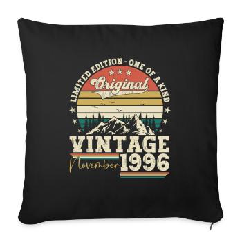 Original November 1996 26th Birthday Gift - Sofa pillowcase 17,3'' x 17,3'' (45 x 45 cm) - black - Front
