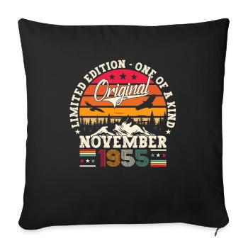 Original novembre 1955 67e anniversaire cadeau - Housse de coussin décorative 45 x 45 cm - noir - Devant