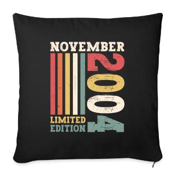 Original November 2004 18th birthday gift - Sofa pillowcase 17,3'' x 17,3'' (45 x 45 cm) - black - Front