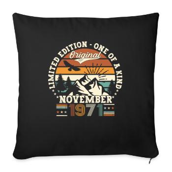 Original November 1971 51st birthday gift - Sofa pillowcase 17,3'' x 17,3'' (45 x 45 cm) - black - Front