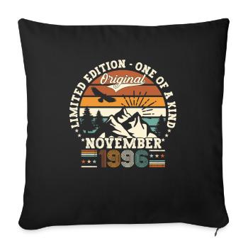 Original November 1996 26th Birthday Gift - Sofa pillowcase 17,3'' x 17,3'' (45 x 45 cm) - black - Front
