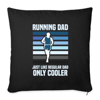 jogging jogger course course marathon en cours d'exécution - Housse de coussin décorative 45 x 45 cm - noir - Devant