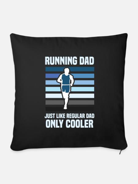 Joggen Jogger Rennen Wettrennen Marathon Laufen - Sofakissenbezug 45 x 45 cm - Schwarz