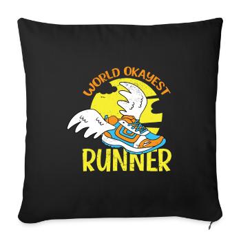 Jogging Jogger Race Race Marathon Running - Housse de coussin décorative 45 x 45 cm - noir - Devant
