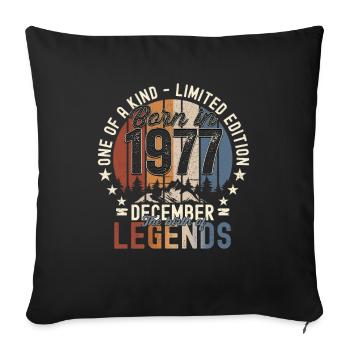 Original December 1977 45th birthday gift - Sofa pillowcase 17,3'' x 17,3'' (45 x 45 cm) - black - Front