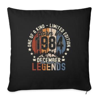 Original Décembre 1984 Cadeau du 38e anniversaire - Housse de coussin décorative 45 x 45 cm - noir - Devant