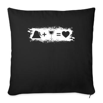 Grunge Rectangle - Heart - Wine - Climbing for Women - Sofa pillowcase 17,3'' x 17,3'' (45 x 45 cm) - black - Front