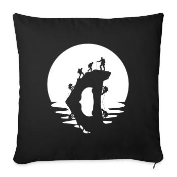 Circle and reflection - Climbing - - Sofa pillowcase 17,3'' x 17,3'' (45 x 45 cm) - black - Front