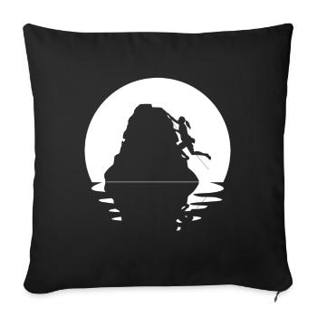 Circle and Reflection - Female Climbing - - Sofa pillowcase 17,3'' x 17,3'' (45 x 45 cm) - black - Front