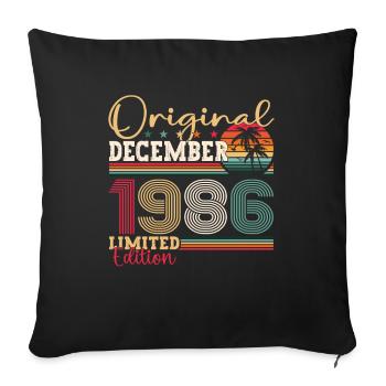 Original December 1986 36th Birthday Gift - Sofa pillowcase 17,3'' x 17,3'' (45 x 45 cm) - black - Front
