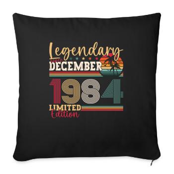 Décembre Né en 1984 Cadeau de 38e anniversaire - Housse de coussin décorative 45 x 45 cm - noir - Devant