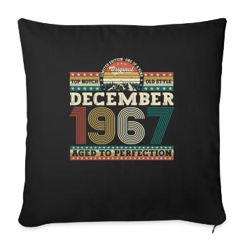 Original December 1967 55th birthday gift - Sofa pillowcase 17,3'' x 17,3'' (45 x 45 cm) - black - Front