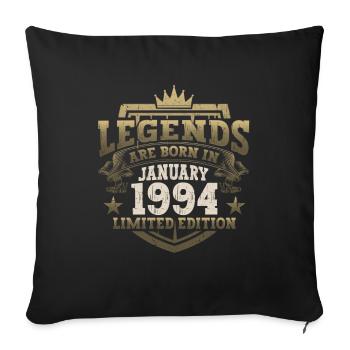 Né le 29 janvier 1994 Gift Man - Housse de coussin décorative 45 x 45 cm - noir - Devant