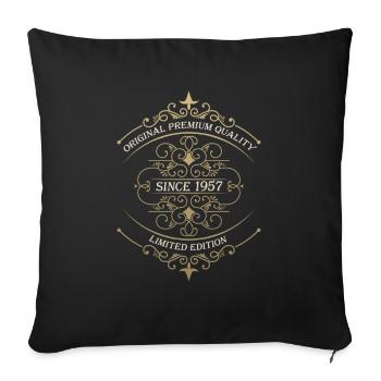 Né en 1957 66ème anniversaire Cadeau homme / femme - Housse de coussin décorative 45 x 45 cm - noir - Devant