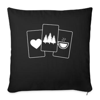 Herz - Kaffee - Bäume - - Sofakissenbezug 45 x 45 cm - Schwarz - Vorne