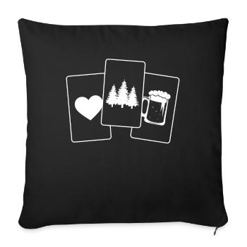 Herz - Bier - Bäume - - Sofakissenbezug 45 x 45 cm - Schwarz - Vorne
