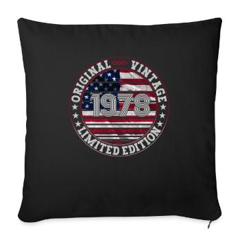 Born 1978 45th birthday gift man/ USA - Sofa pillowcase 17,3'' x 17,3'' (45 x 45 cm) - black - Front