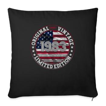 Born 1983 40th birthday Gift man/ USA - Sofa pillowcase 17,3'' x 17,3'' (45 x 45 cm) - black - Front