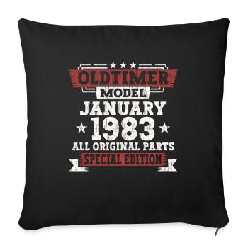 Born 1983 January 40th birthday Gift man - Sofa pillowcase 17,3'' x 17,3'' (45 x 45 cm) - black - Front