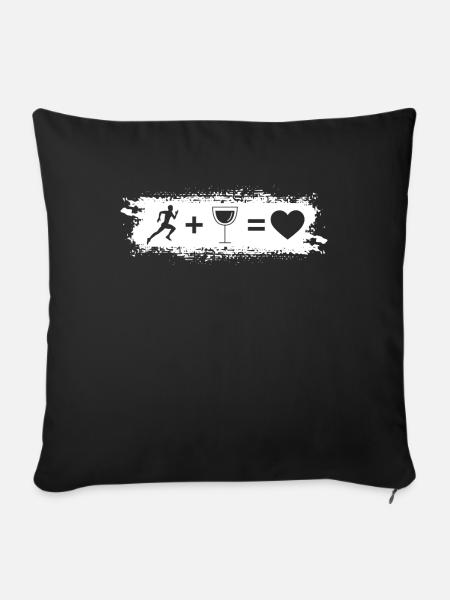 Grunge Rectangle - Herz - Wein - Laufen - - Sofakissenbezug 45 x 45 cm - Schwarz